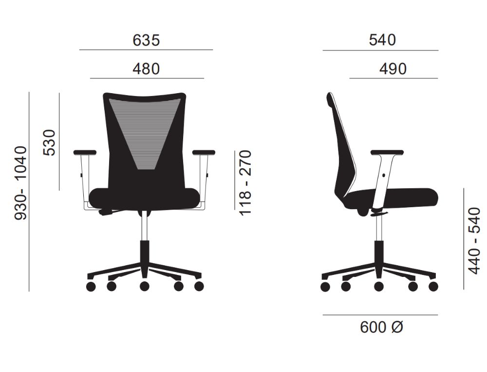 SILLA ERGONÓMICA TIRANA NEGRA